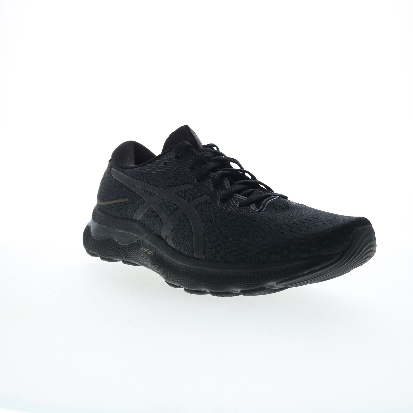 Asics Gel-Nimbus 24 Mens Black Leather Extra Wide Athletic Running Shoes