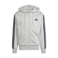 Essentials 3 Stripes Fleece FZ Hoody -Mens