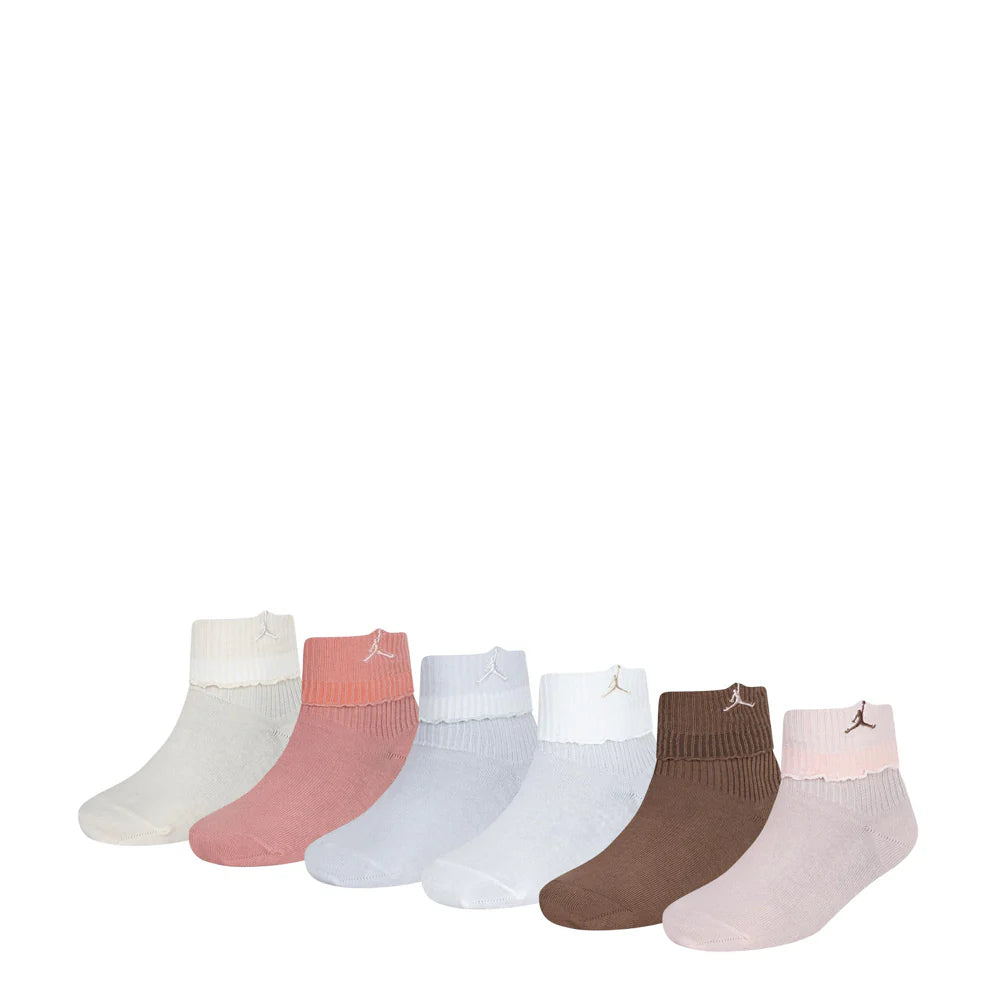 6 Pack Medium Fold Over Ankle Sock