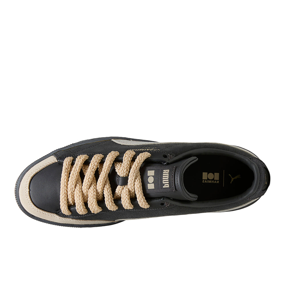 NAHMIAS Suede Vintage Black Lace Up Sneakers