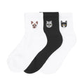 3 Pack Medium Embroidered Half Crew