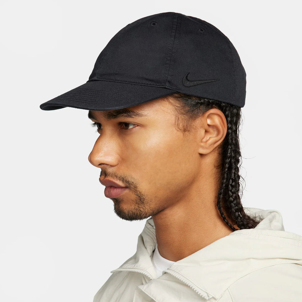 Nike Club Cap Flat Bill Tonal Swoosh Washed Strapback