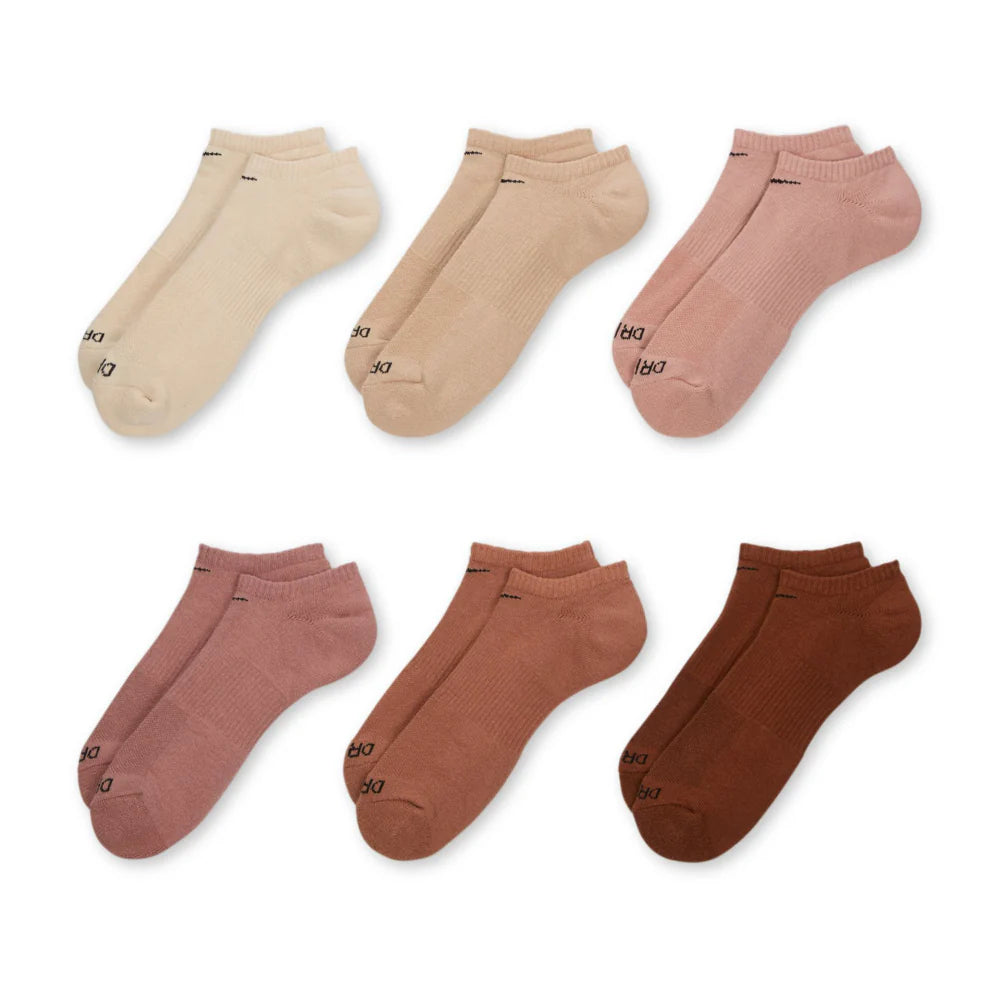 6 Pack Unisex Everyday Plus Cushioned No Show