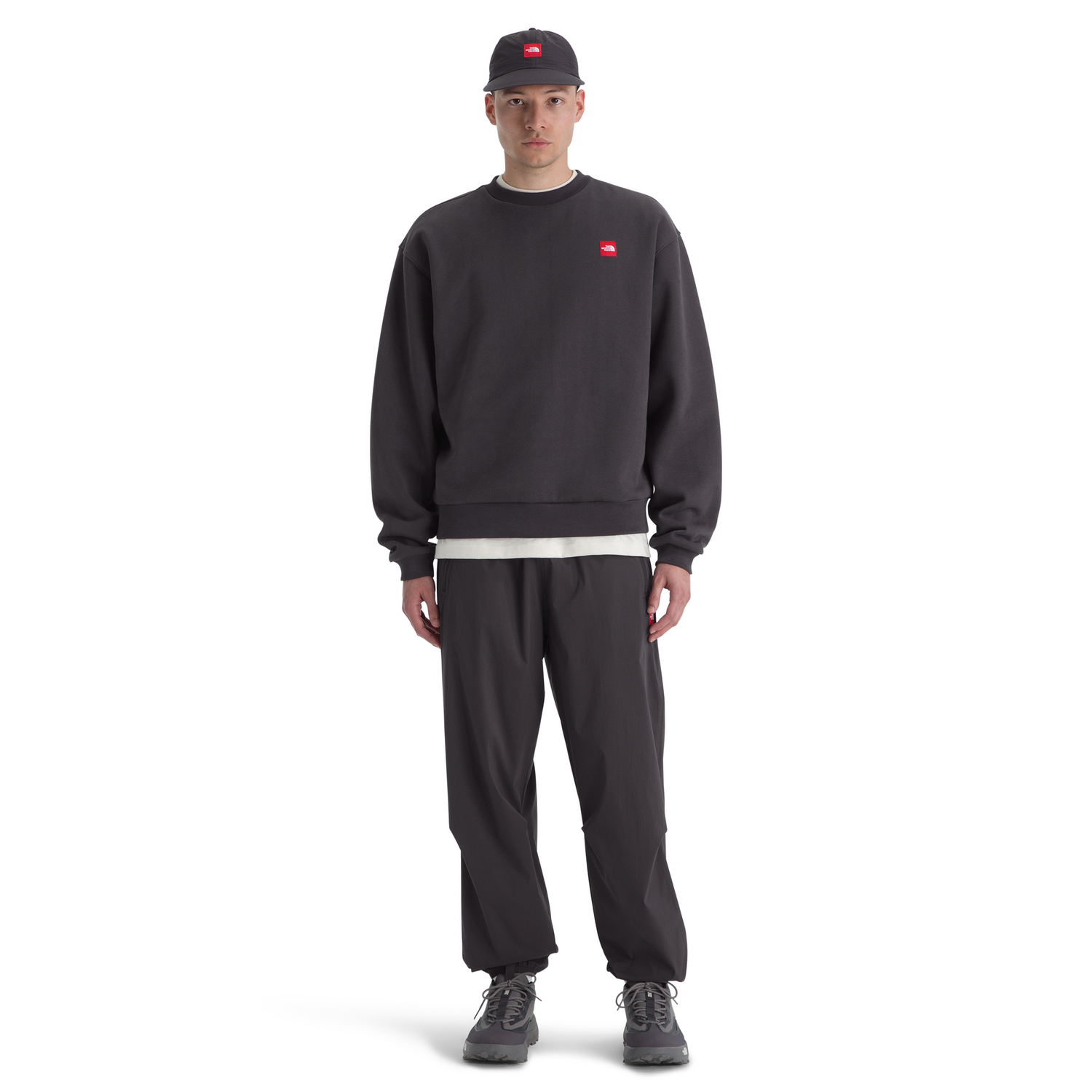 Men's Red Box Crew in Obsidian