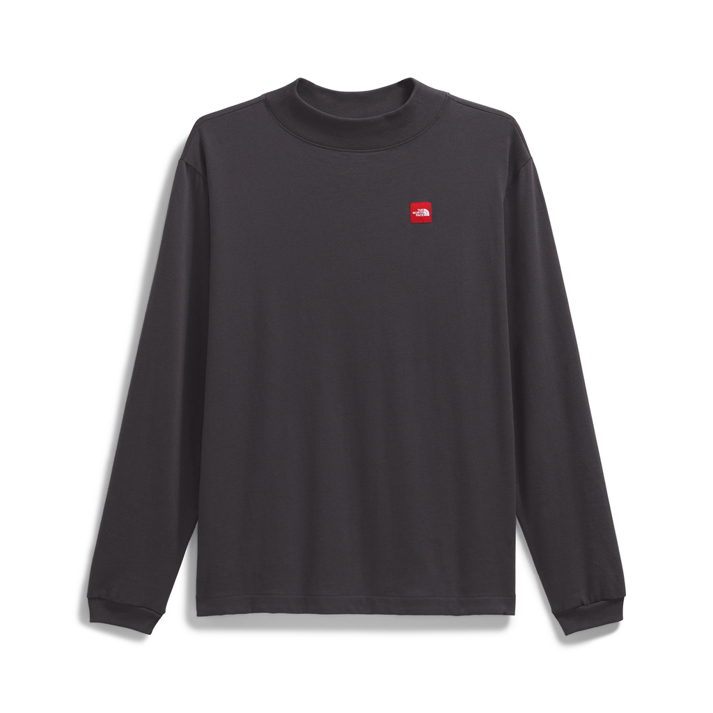 Men's Red Box Long-Sleeve Tee in Obsidian
