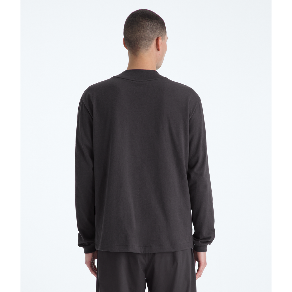 Men's Red Box Long-Sleeve Tee in Obsidian