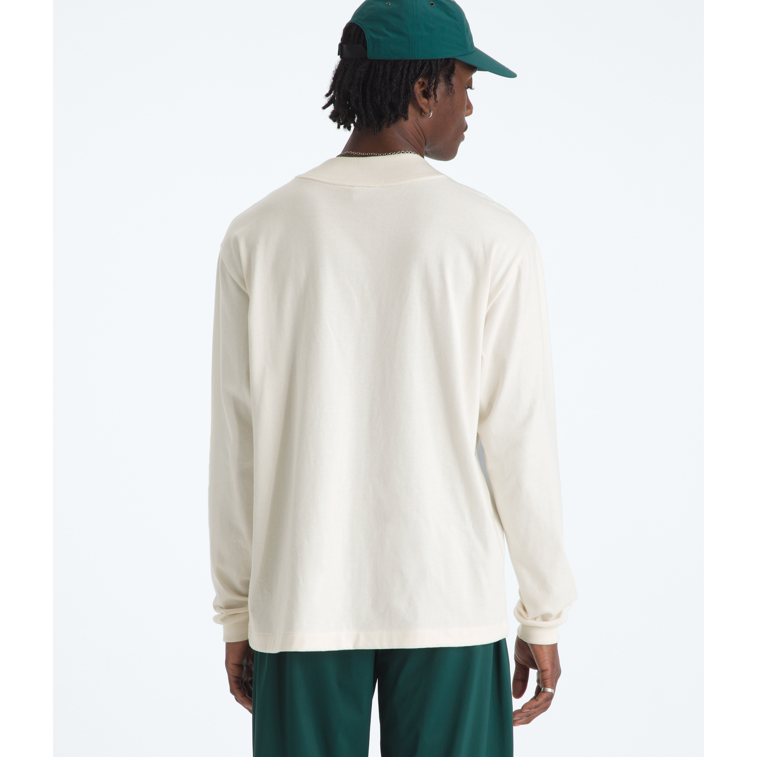 Men's Red Box Long-Sleeve Tee in White Dune
