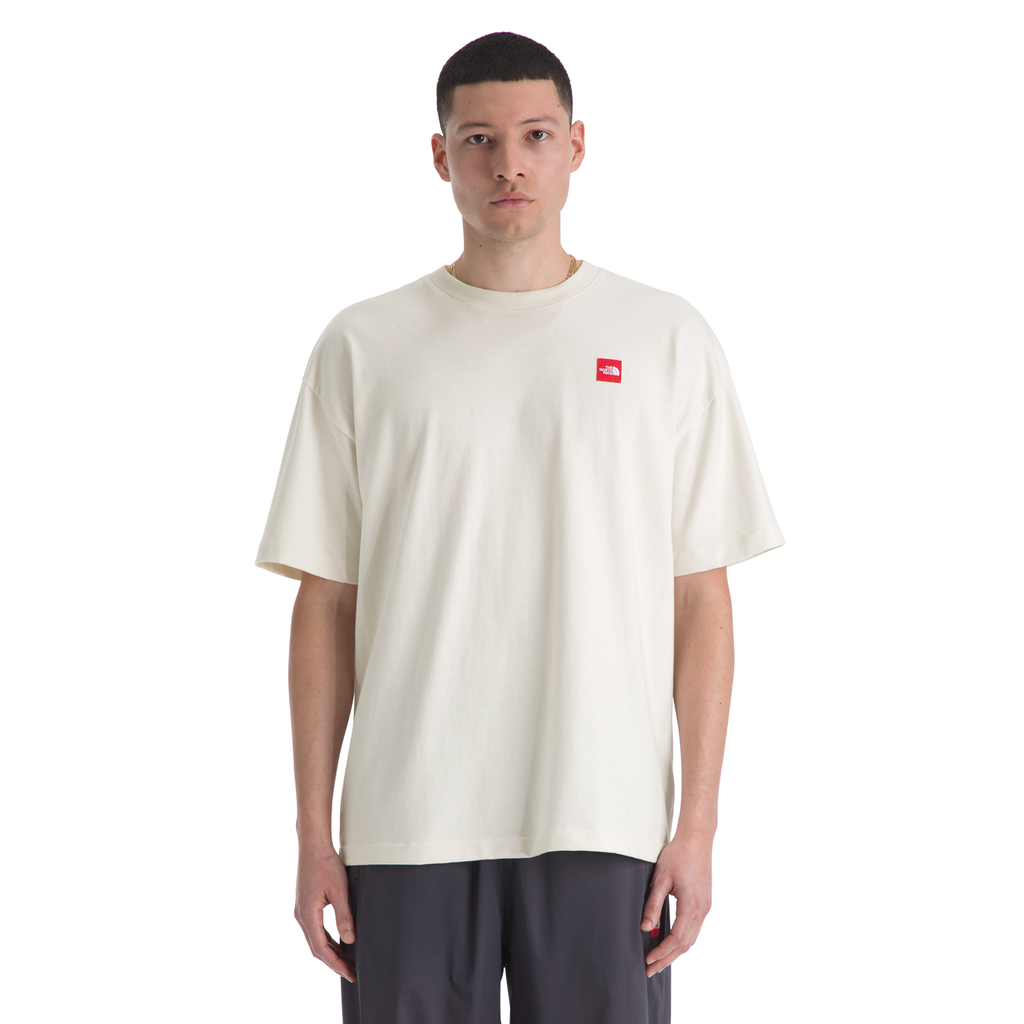 Men's Red Box Short-Sleeve Tee in White Dune