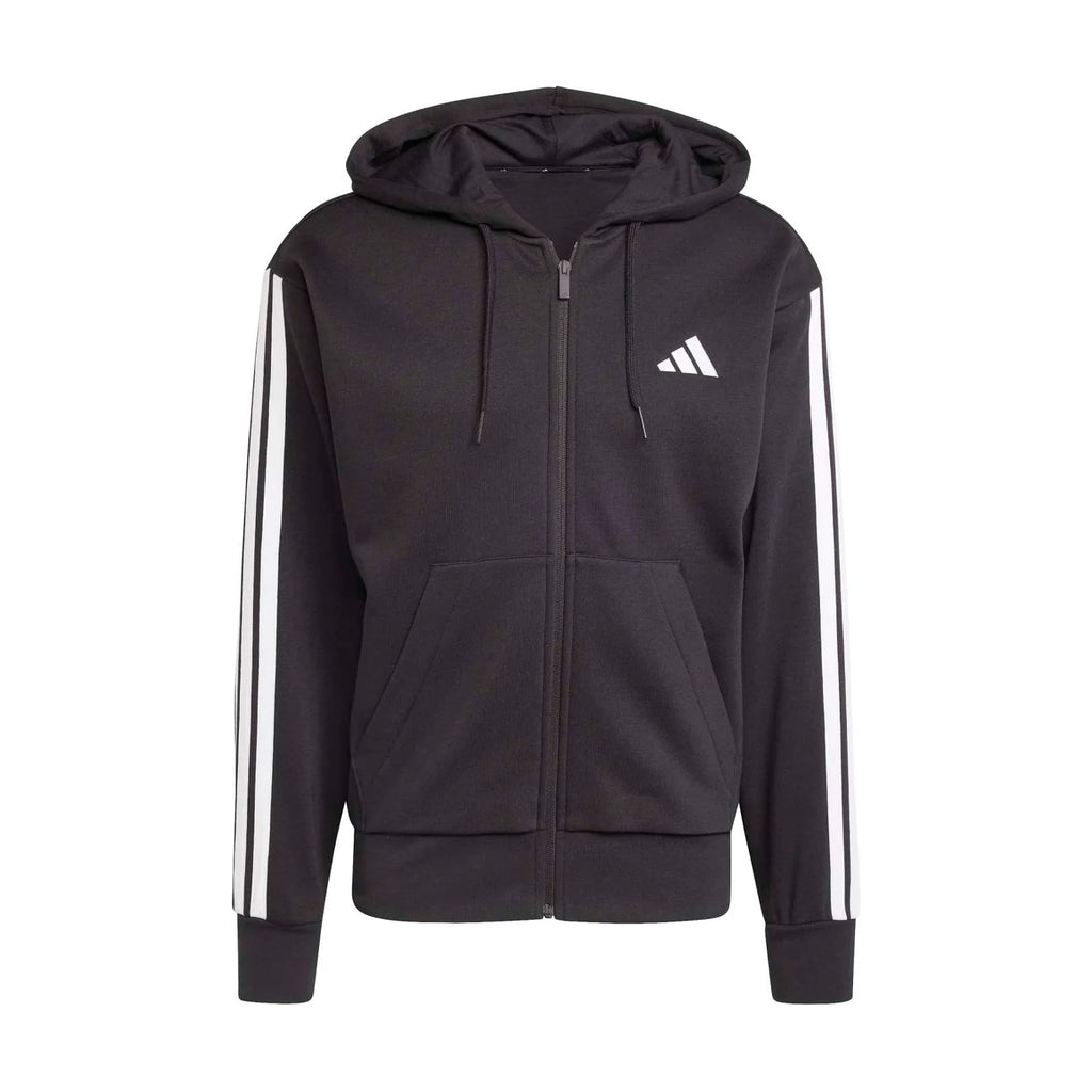 Essentials 3 Stripes Fleece FZ Hoody -Mens
