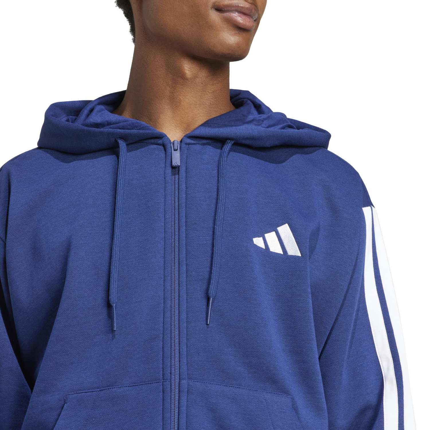 Essentials 3 Stripes Fleece FZ Hoody -Mens