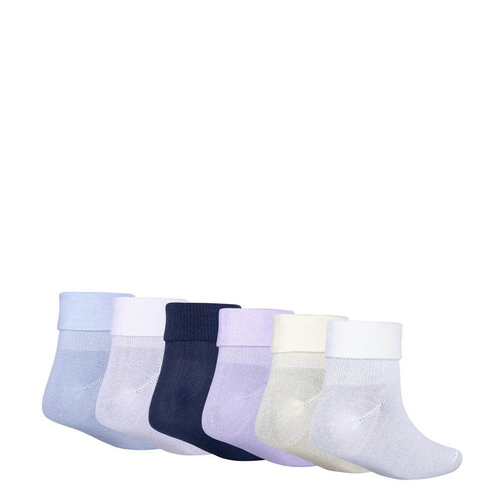 6 Pack X-Small Fold Over Ankle Sock