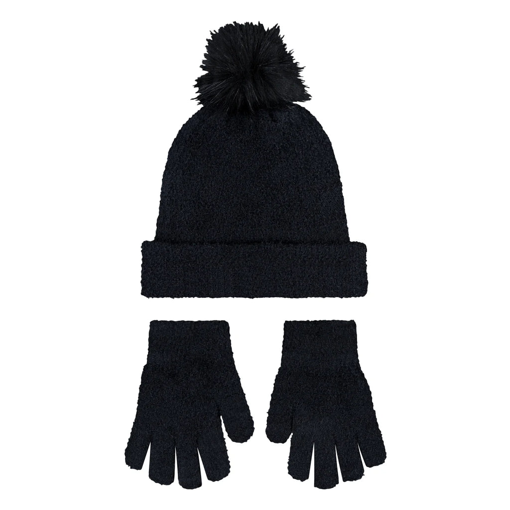 Youth Plush Pom Beanie & Glove Set