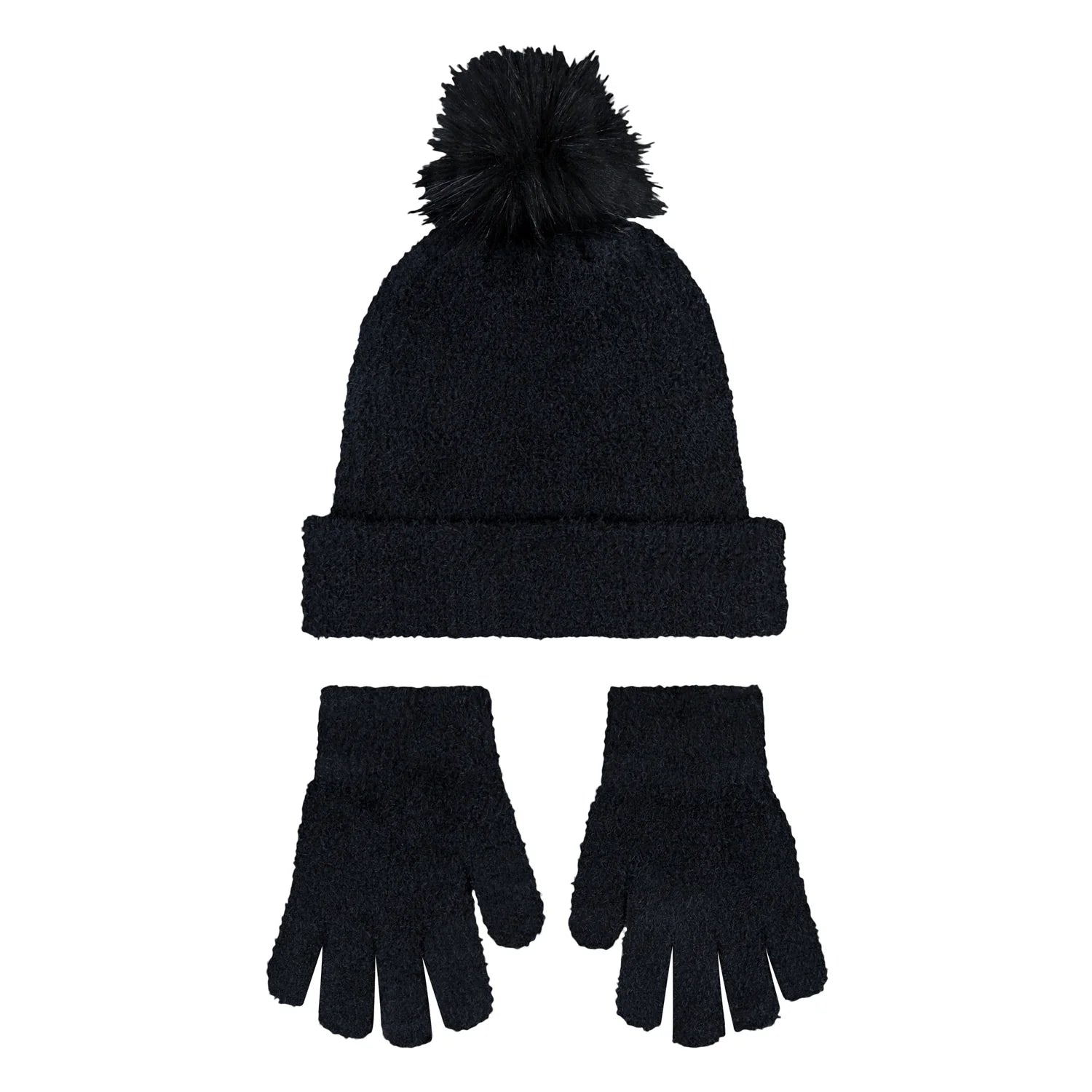 Youth Plush Pom Beanie & Glove Set
